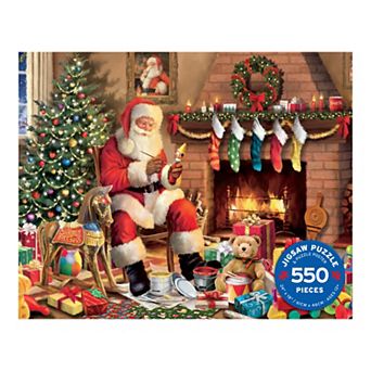 Santa by the Fireplace 550 pc Jigsaw Puzzle