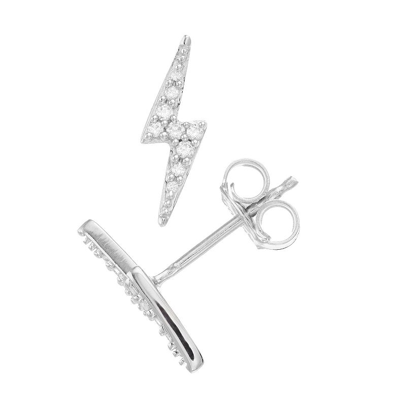 Diamond Brilliance Sterling Silver 1/10 Carat T.W. Diamond Stud Earrings, W