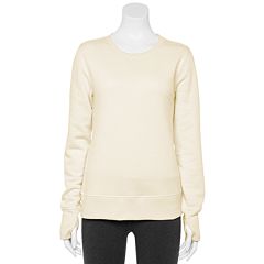 Womens White Active Long Sleeve Tops, Clothing