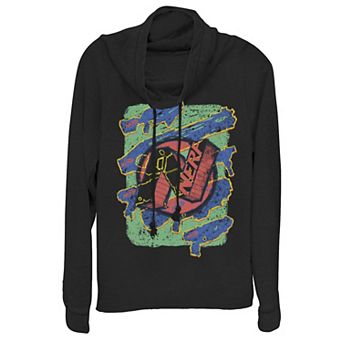 Juniors' Nerf Logo Blaster Scribbles Cowlneck Graphic Lightweight Long Sleeve