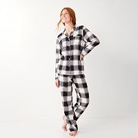 Sonoma Goods For Life Flannel Pajama Shirt & Pajama Pants Set Deals