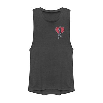 Juniors' Marvel Avengers Black Widow Heart Muscle Tank Top