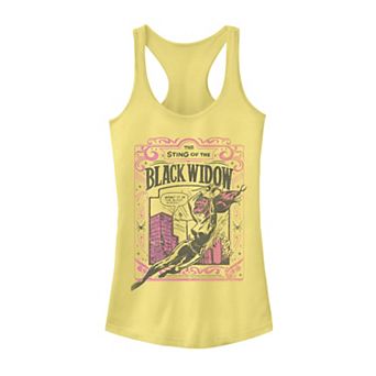 Juniors' Marvel "The Sting Of The Black Widow" Comic Cover Tank Top
