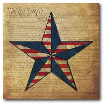 Courtside Market Flag Star I Canvas Wall Art