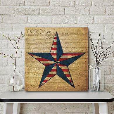 Courtside Market Flag Star I Canvas Wall Art