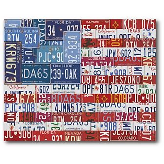 Courtside Market USA Flag License Plate Canvas Wall Art