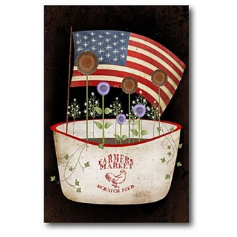 Courtside Market Americana Flower Tub Canvas Wall Art