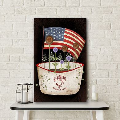 Courtside Market Americana Flower Tub Canvas Wall Art