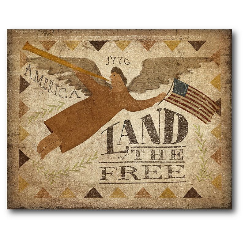 Courtside Market Land Of The Free Canvas Wall Art, Multicolor, 16X20
