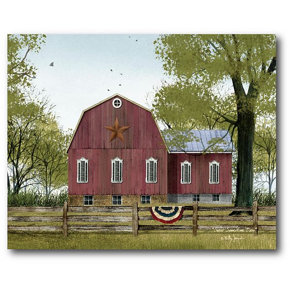 COURTSIDE MARKET Red Barn Canvas Wall Art