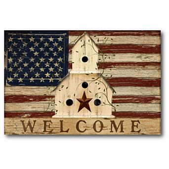 COURTSIDE MARKET Patriotic Welcome Canvas Wall Art