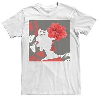 Men's Trendy Graffiti Floral Girl Tee