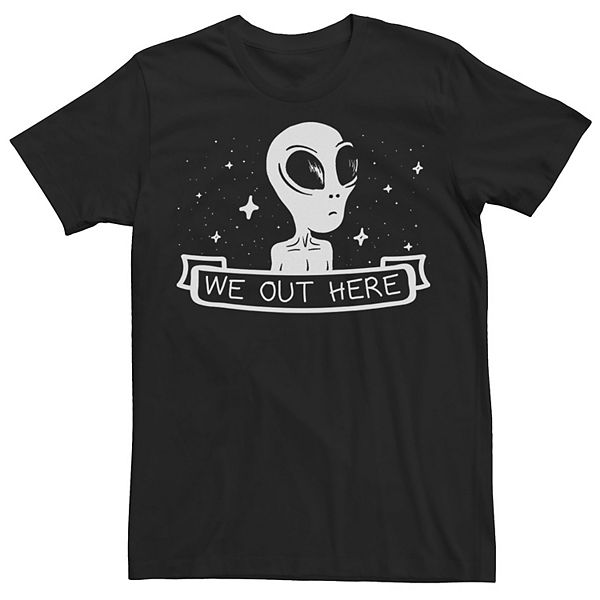 Men's Trendy We Out Here Alien Tee