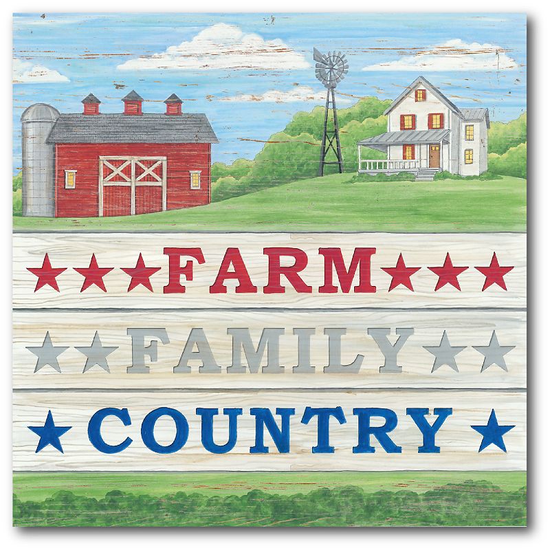 Courtside Market Family, Friends, Country Canvas Wall Art, Multicolor, 24X2