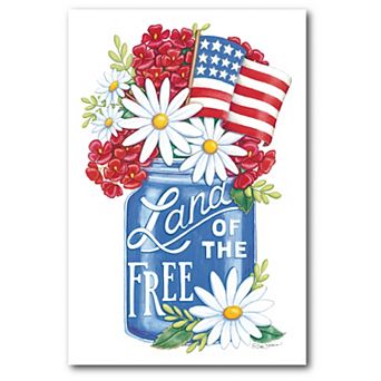 Courtside Market Land of the Free Mason Jar Canvas Wall Art