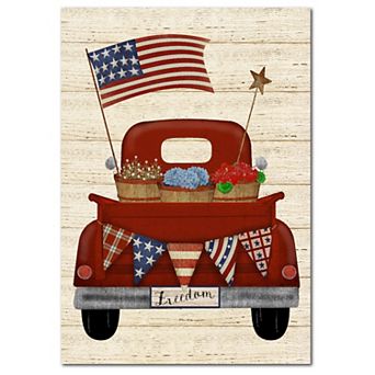 Courtside Market Patriotic Red Truck Canvas Wall Art
