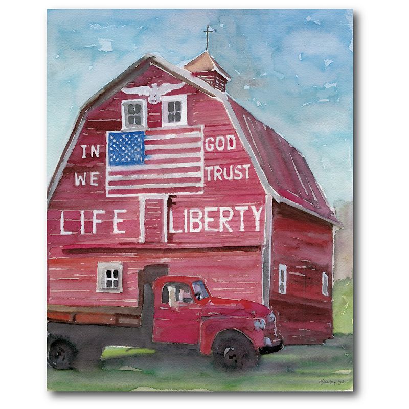 Courtside Market Life & Liberty Barn Canvas Wall Art, Multicolor, 16X20