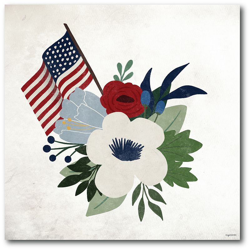 COURTSIDE MARKET American Floral Canvas Wall Art, Multicolor, 24X24