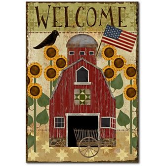COURTSIDE MARKET Welcome Barn Canvas Wall Art