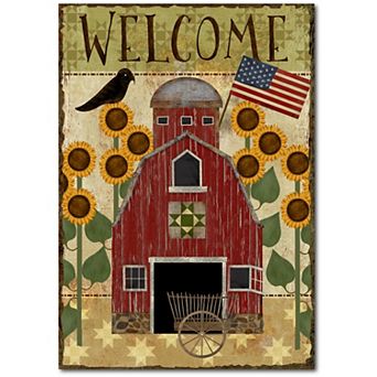 COURTSIDE MARKET Welcome Barn Canvas Wall Art
