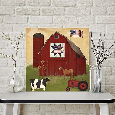 COURTSIDE MARKET Americana Barn Canvas Wall Art