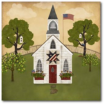 COURTSIDE MARKET Americana Church Canvas Wall Art