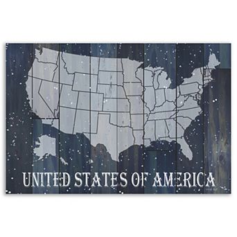 COURTSIDE MARKET USA Map Canvas Wall Art