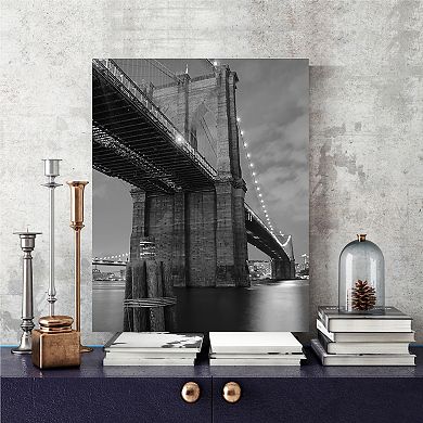 COURTSIDE MARKET Brooklyn Bridge Photograph Canvas Wall Art