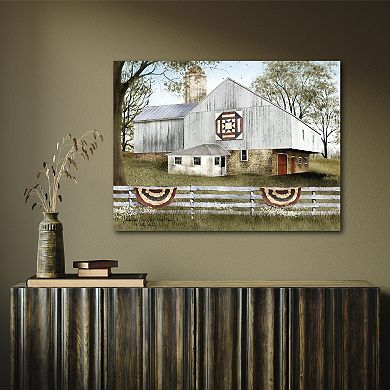 COURTSIDE MARKET White Barn Patriotic Canvas Wall Art