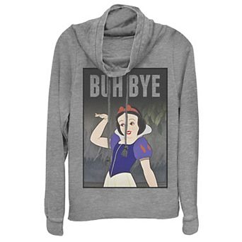 Disney's Snow White "Buh Bye" Poster Juniors' Cowlneck Graphic Lightweight Long Sleeve