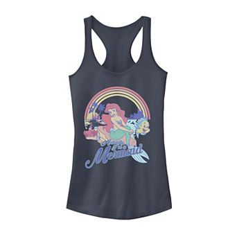 Disney's Little Mermaid Pastel Rainbow Retro Juniors' Tank Top