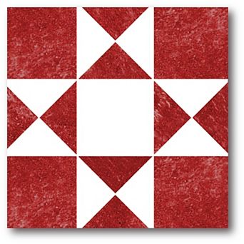 COURTSIDE MARKET True Red Faux Quilt Square Canvas Wall Art