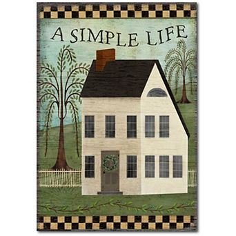 COURTSIDE MARKET Simple Life Salt Box House Canvas Wall Art