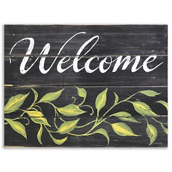 COURTSIDE MARKET Welcome Leaves Canvas Wall Art
