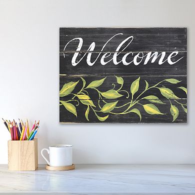 COURTSIDE MARKET Welcome Leaves Canvas Wall Art