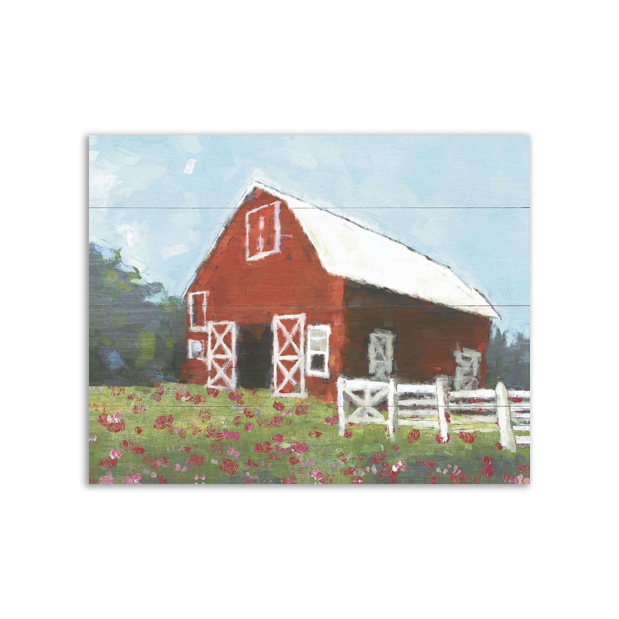 COURTSIDE MARKET Red & White Barn Canvas Wall Art, Multi Color