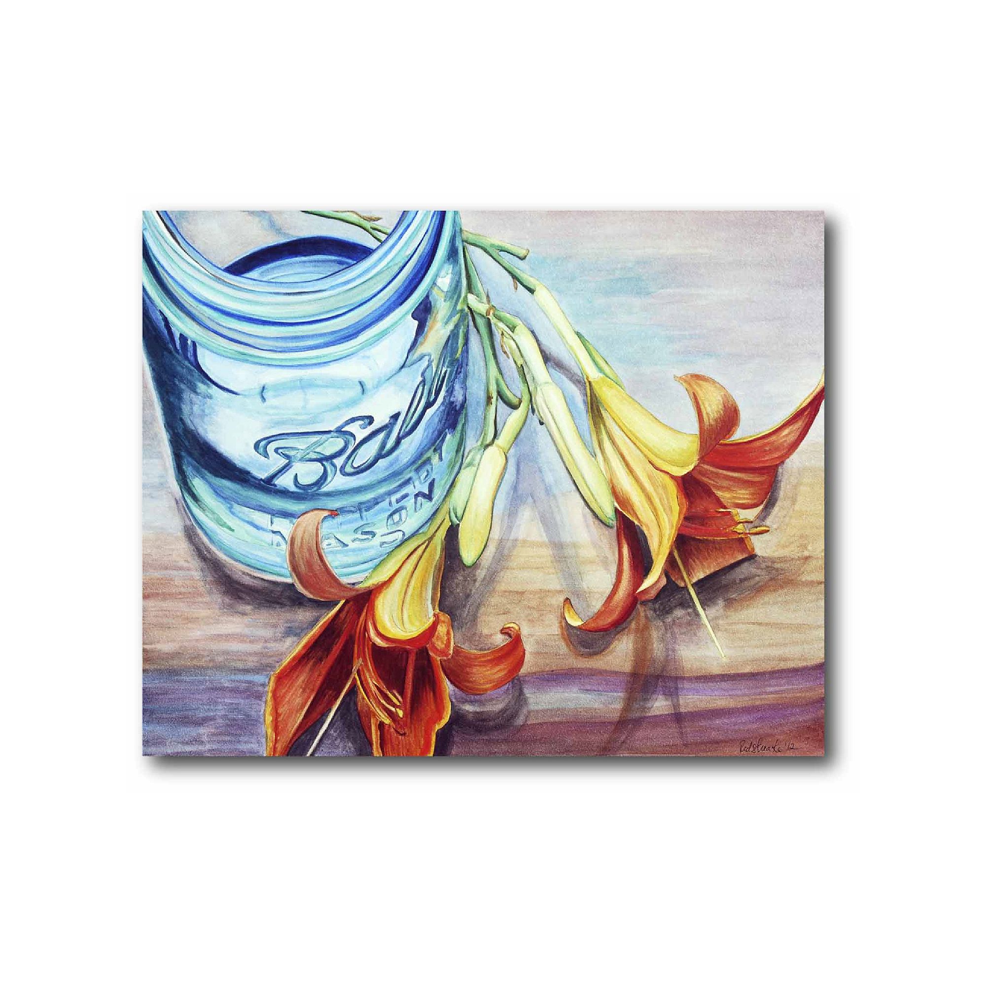 COURTSIDE MARKET Mason Jar Flowers I Canvas Wall Art, Multi Color