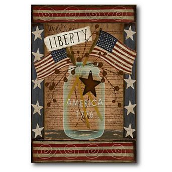 COURTSIDE MARKET Liberty Mason Jar Canvas Wall Art
