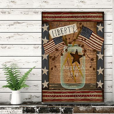 COURTSIDE MARKET Liberty Mason Jar Canvas Wall Art
