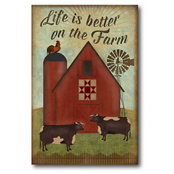 COURTSIDE MARKET Better On The Farm Canvas Wall Art