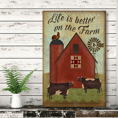 COURTSIDE MARKET Better On The Farm Canvas Wall Art
