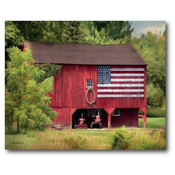 COURTSIDE MARKET Barn Flag Canvas Wall Art