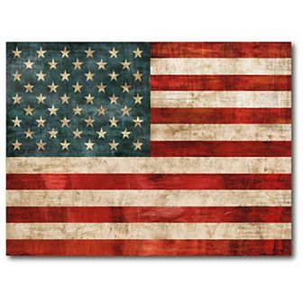 COURTSIDE MARKET American Flag Canvas Wall Art