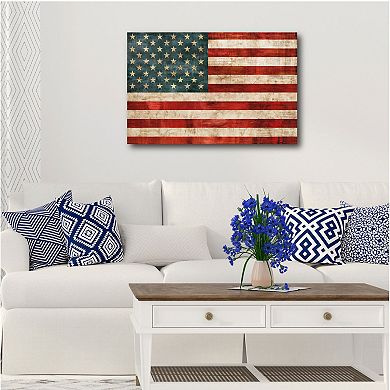 COURTSIDE MARKET American Flag Canvas Wall Art