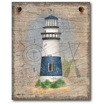 COURTSIDE MARKET Lighthouse Blue Canvas Wall Art