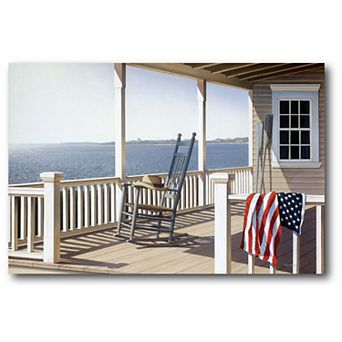 COURTSIDE MARKET American Porch Rocking Chair Canvas Wall Art