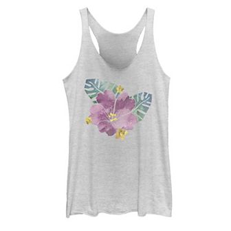 Juniors' Watercolor Flower Tank Top