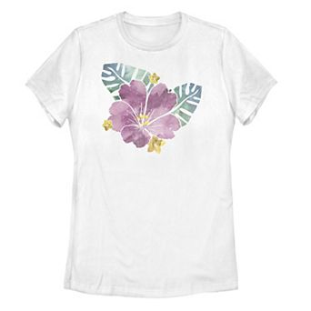 Juniors' Watercolor Flower Tee