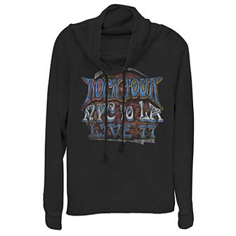 Juniors' Live 77 Rock Tour Cowlneck Graphic Lightweight Long Sleeve