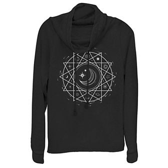 Juniors' Celestial Icons Cowlneck Graphic Lightweight Long Sleeve